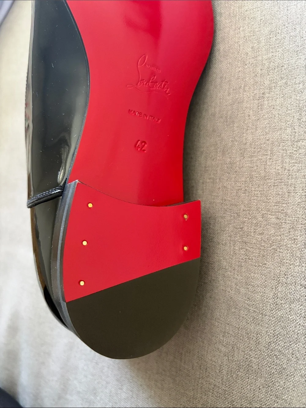 Christian Louboutin Glossy Black Patent Leather Derby Shoes
